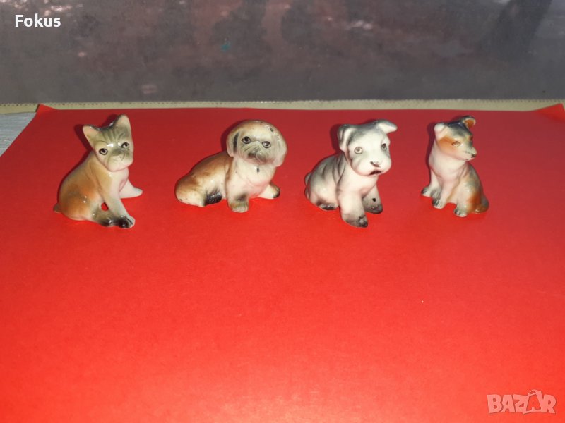 Лот много красиви фигури кученца миниатюри порцелан, снимка 1