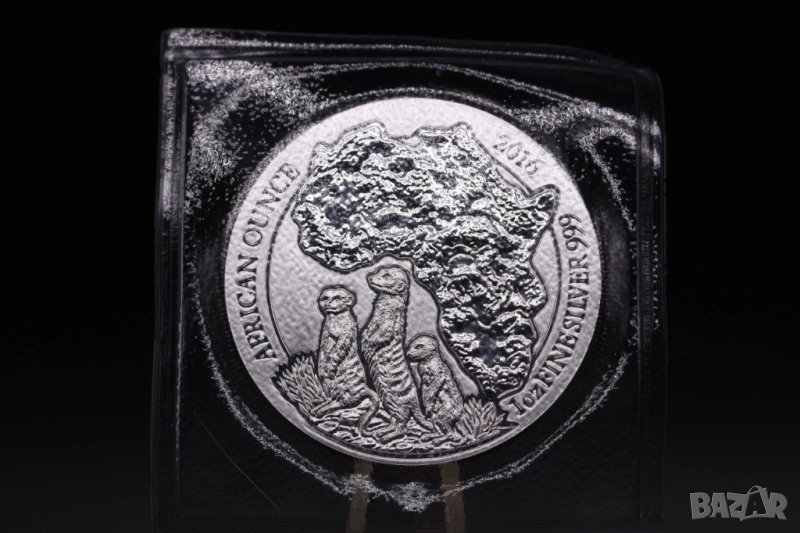 Сребро 1 oz Сурикати Руанда 2016, снимка 1