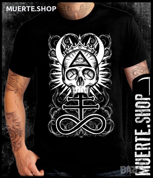 Черна тениска с щампа LEVIATHAN SKULL, снимка 1