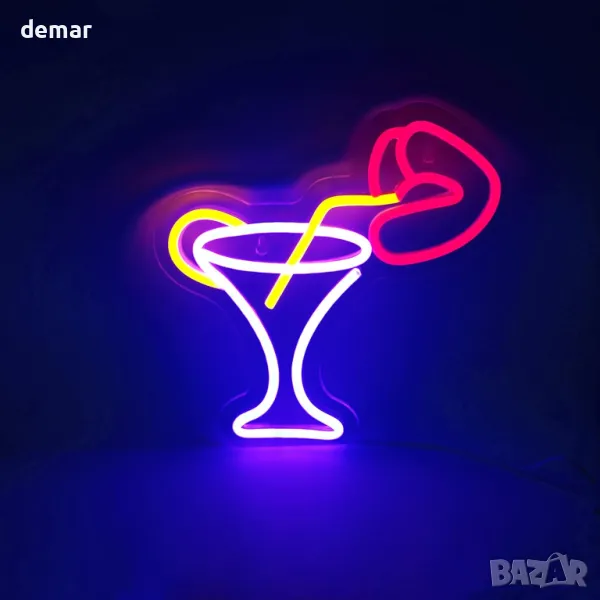 USB неонови светлини за декорация на стена за бар , ресторант- облак и коктейл, снимка 1