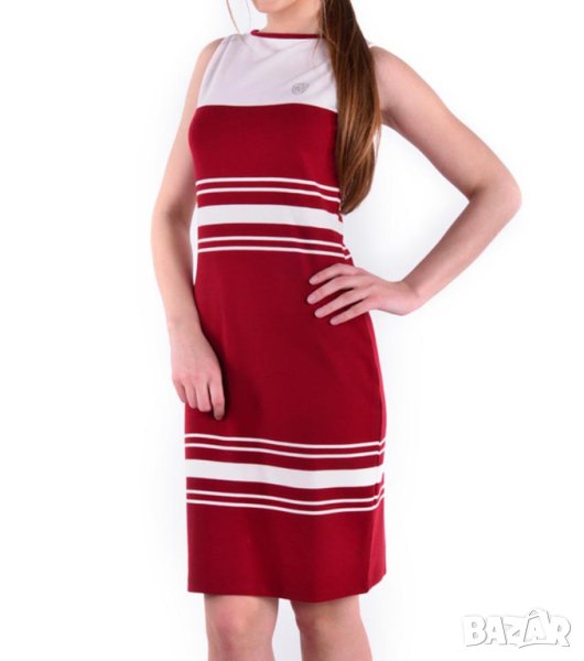 Рокля в цвят бордо и бяло Galvanni - M, снимка 1