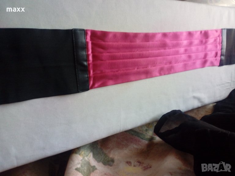 Колан цикламено червен ластик и плат , снимка 1