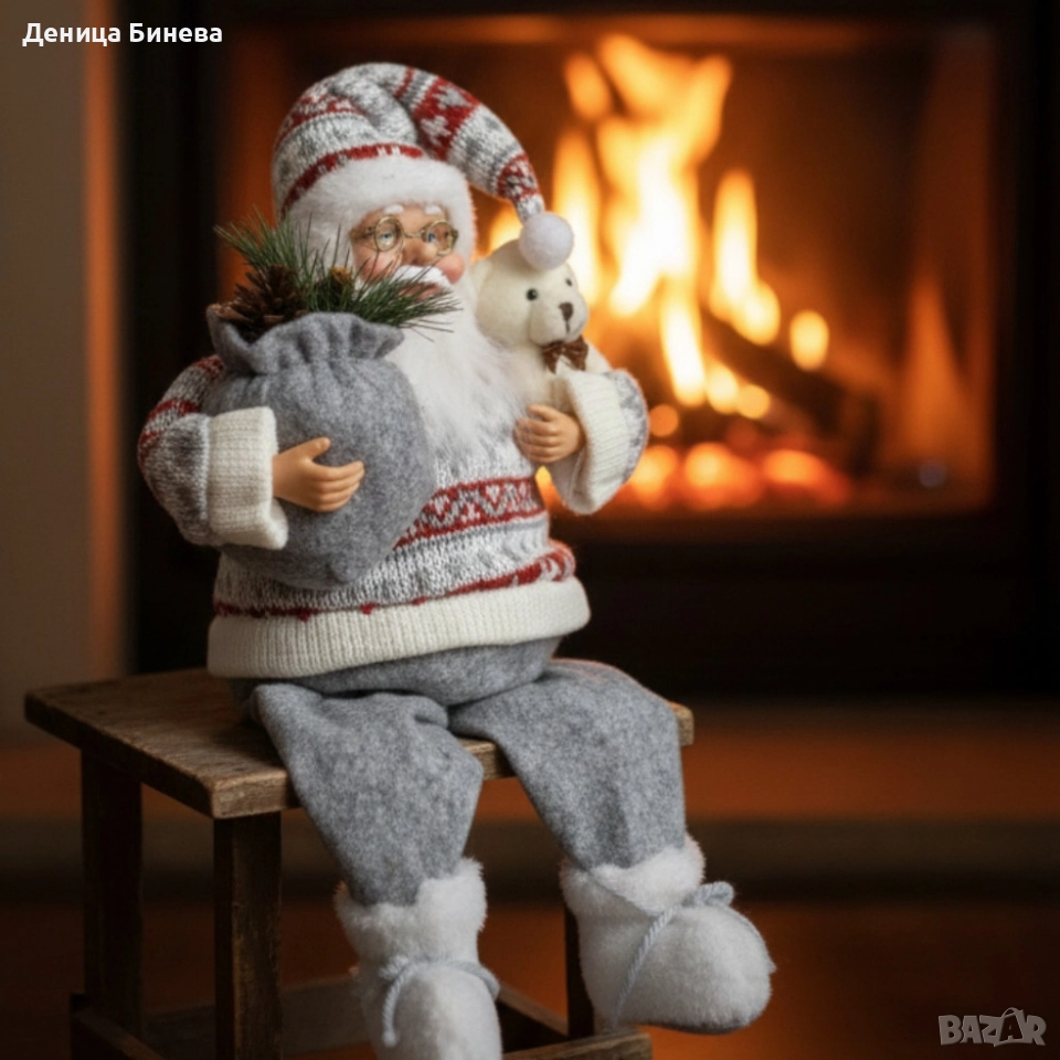 Голям Дядо Коледа с торба и мече , снимка 1