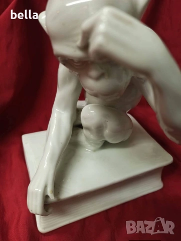 Изключително рядка порцеланова голяма пластика известна като маймуната на Дарвин, снимка 5 - Антикварни и старинни предмети - 54207020