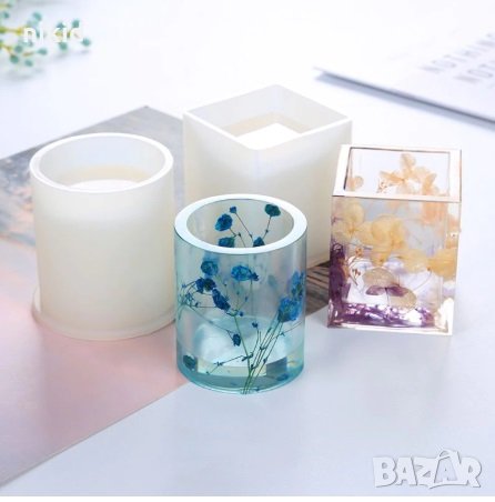 Цилиндър Кръг Квадрат Осмоъгълник висок силиконов молд форма калъп за свещи восък гипс свещ смола , снимка 5 - Форми - 23737358