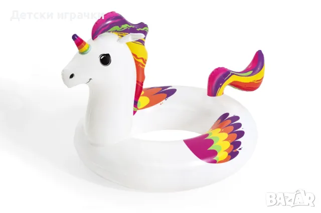 Надуваем пояс Fantasy Unicorn Bestway 119х91см еднорог, за басейн и плаж  , снимка 3 - Надуваеми играчки - 49971035