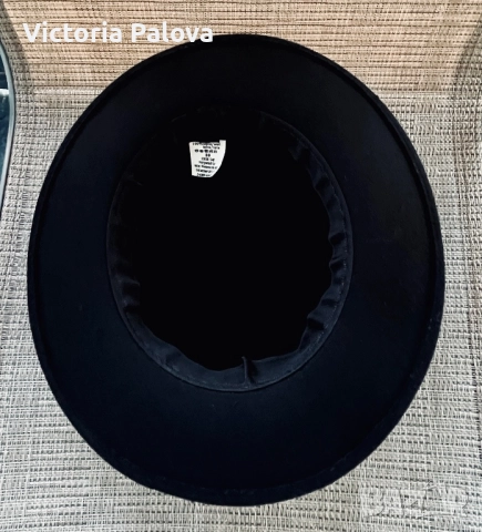 Черна вълнена шапка FEDORA - класическа, 100% вълна, 59 размер, снимка 11 - Шапки - 52426683