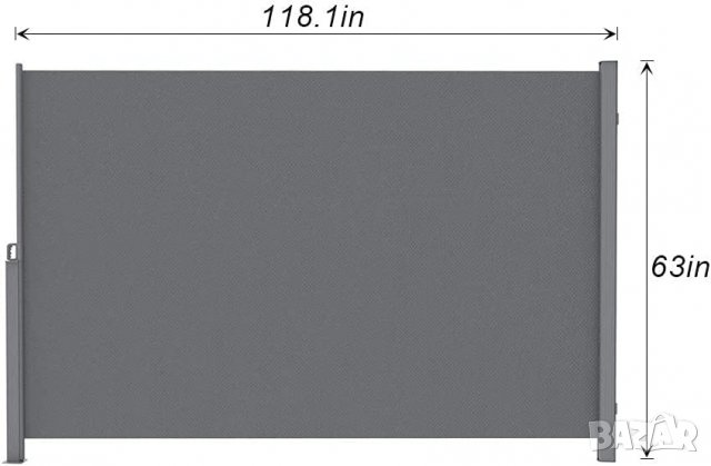 Странична тента за  160 x 300 см MH038-316, снимка 4 - Градински мебели, декорация  - 38932281