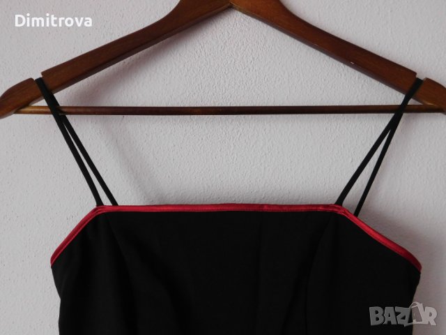 Стилна рокля в черно с червени акценти., снимка 5 - Рокли - 42574328