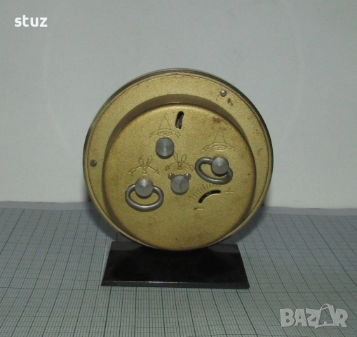 Будилник Слава с черна основа, снимка 5 - Антикварни и старинни предмети - 52970226