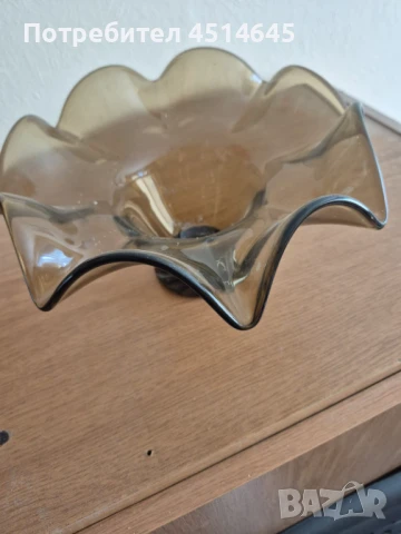 Фруктиера от масивно кафяво стъкло , снимка 2 - Декорация за дома - 50942029