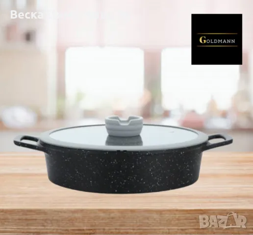 Тенджера Goldmann, 28см.\4.5л., плитка, Лят алуминий, Индукция, снимка 2 - Съдове за готвене - 48436921