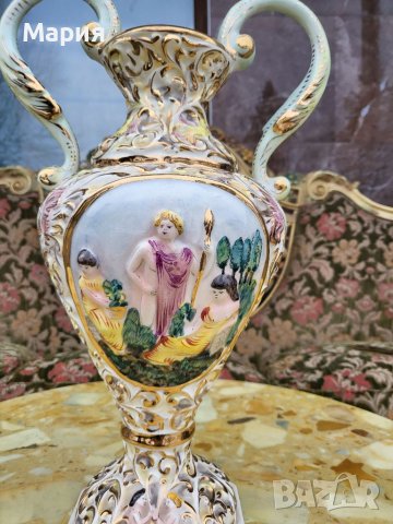 Италианска порцеланова ваза 038, снимка 4 - Антикварни и старинни предмети - 39488868