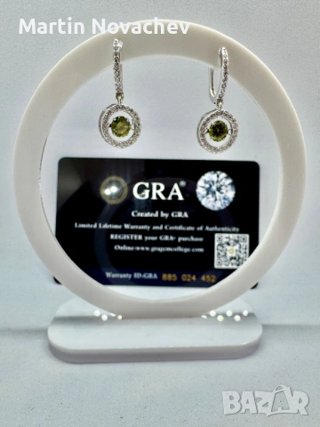 Сребърни обеци с мойсанит (Диамант) 0.5 карата, снимка 2 - Обеци - 54062736