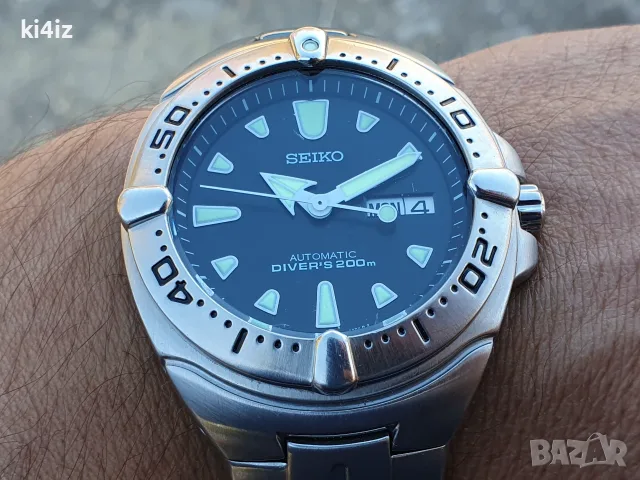 БАРТЕР! Оригинален SEIKO Automatic Diver SKXA33 "Black Monster-Knight" Made in Japan, снимка 5 - Мъжки - 56273824
