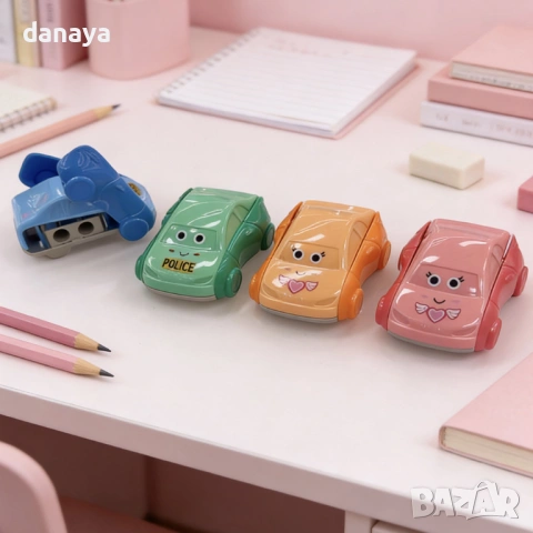 6532 Ученическа острилка за моливи кола с контейнер