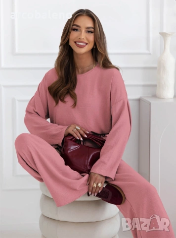 Дамски комплект блуза и панталони Shalina, 6цвята , снимка 13 - Комплекти - 52744152