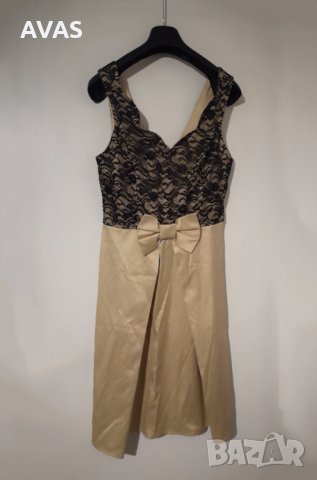 Нова празнична рокля с дантела L черно златисто