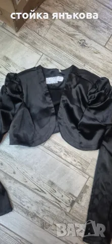 Сатенено черно болеро дълъг ръкав 