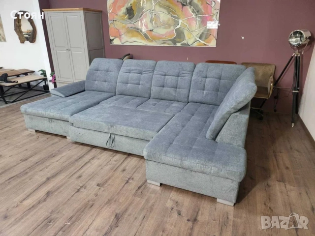 ПРОМОЦИЯ!!! Светло сив П - образен ъглов диван Nixon с функция сън, снимка 11 - Дивани и мека мебел - 52829699