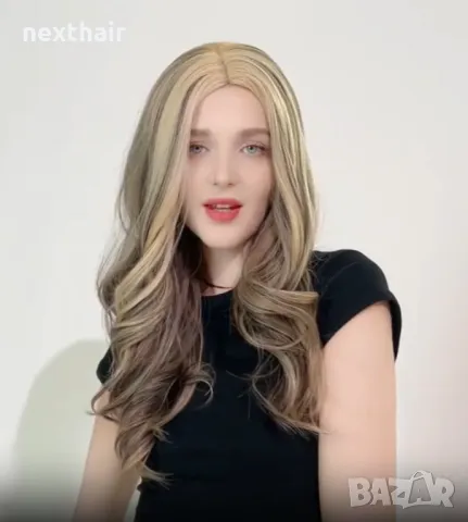 Омбре перука на кичури в съчетавание на русо и кафяво, снимка 6 - Аксесоари за коса - 45447379