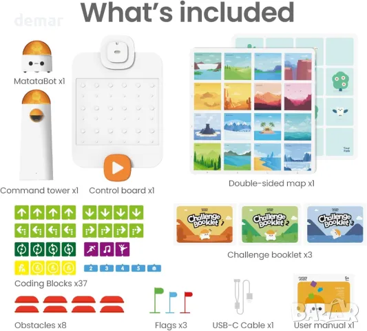 Робот MatataStudio за деца на възраст 4-10 години, програмируем робот, снимка 7 - Образователни игри - 47705677