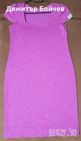 Дамска памучна рокля ZU+ELEMENTS, розов меланж, размер, снимка 3 - Рокли - 54010302