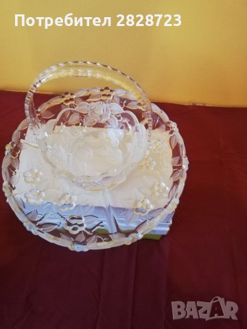 Кошничка +чиния за ордьоври, снимка 3 - Декорация за дома - 37698754