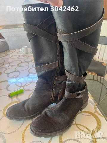 Ботуши Geox велур кафяви, снимка 2 - Дамски ботуши - 54317828