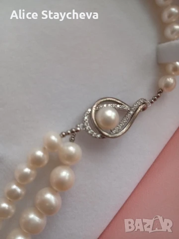 Swan pearls колие бели перли, снимка 4 - Колиета, медальони, синджири - 51040965