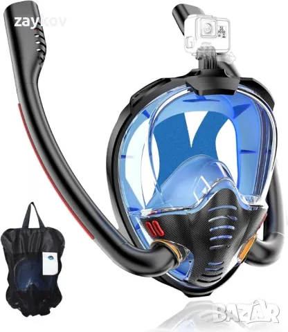 BOKEFA Цялолицева маска за шнорхел със закрепване на камерата S/M