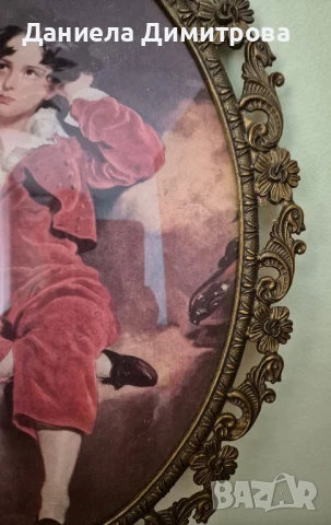 Рамка/картина от бронз/месинг с изображение на момче, снимка 4 - Други ценни предмети - 51020714