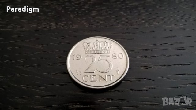 Монета - Холандия - 25 цента | 1980г., снимка 2 - Нумизматика и бонистика - 29335752