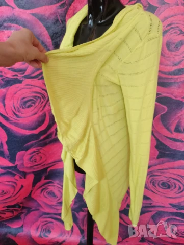 Неоново жълта свободно падаща жилетка М, снимка 3 - Жилетки - 51343039