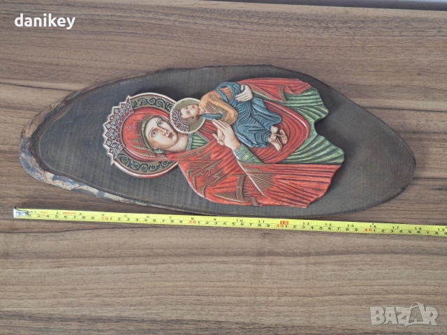 Голяма икона ръчно изрисуван направена върху дърво, снимка 6 - Икони - 53269368