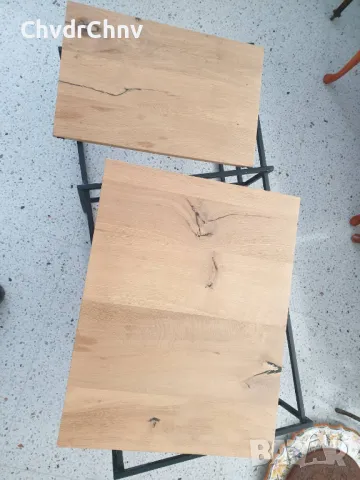 Немска холна маса дърво и метал 120x60см, снимка 3 - Маси - 49301773