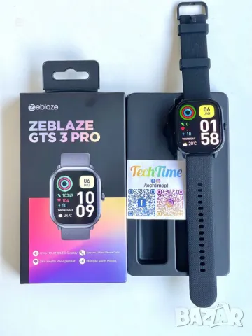Смарт часовник Zeblaze GTS 3 PRO, AMOLED, 1.97'', Разговори,Водоустойчив. Черен НОВ, снимка 6 - Смарт часовници - 47963026