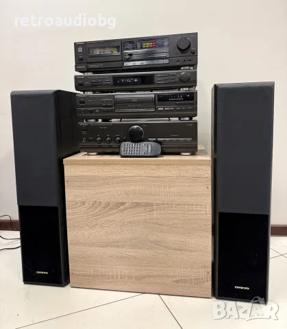 🔊Ретро аудио сет TECHNICS - усилвател с дистанционно, CD плеър, дек, тунер и колони🔉