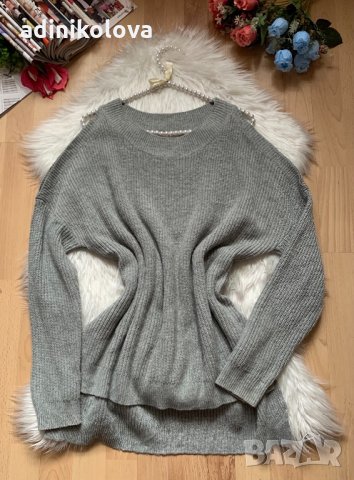 Издължен пуловер, снимка 1 - Блузи с дълъг ръкав и пуловери - 31690206