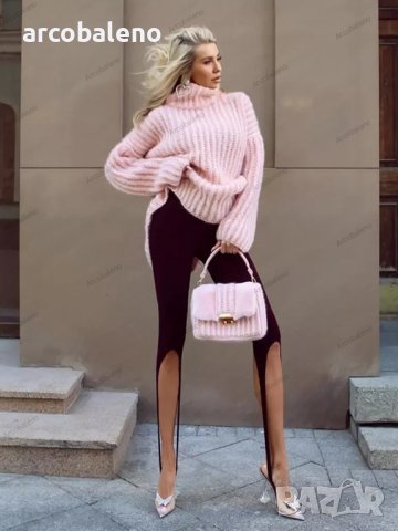 Нов дамски пухкав пуловер с дълъг ръкав, 4цвята , снимка 4 - Блузи с дълъг ръкав и пуловери - 42843370