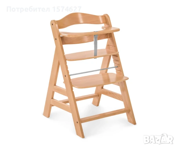 Детско дървено столче за хранене Hauck Alpha+, Natural