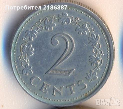 Малта 2 цента 1972, Атина, снимка 2 - Нумизматика и бонистика - 31783281