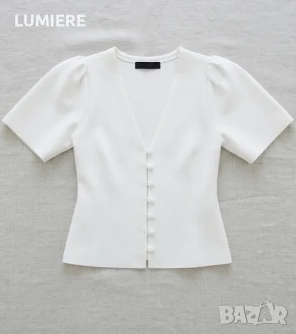 ZARA бял топ с копчета 