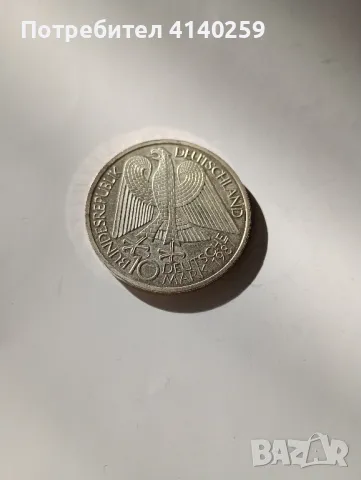 Германия монета 10 марки 1987 г , снимка 1