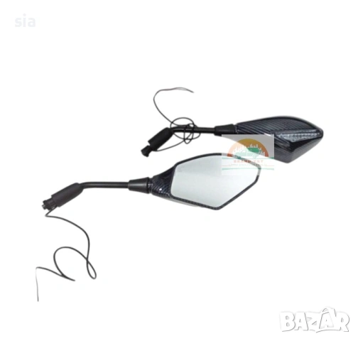 Комплект спортни огледала за мотор с LED диодни мигачи, Carbon Look, снимка 7 - Аксесоари и консумативи - 40031530