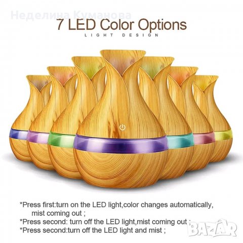 LED ултразвуков овлажнител с ароматерапия ONI, снимка 1 - Други стоки за дома - 38572169
