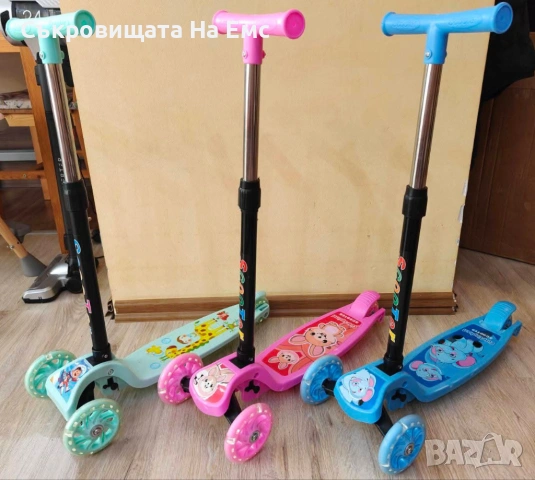 Нови Детски Тротинетки Светещи Колела 