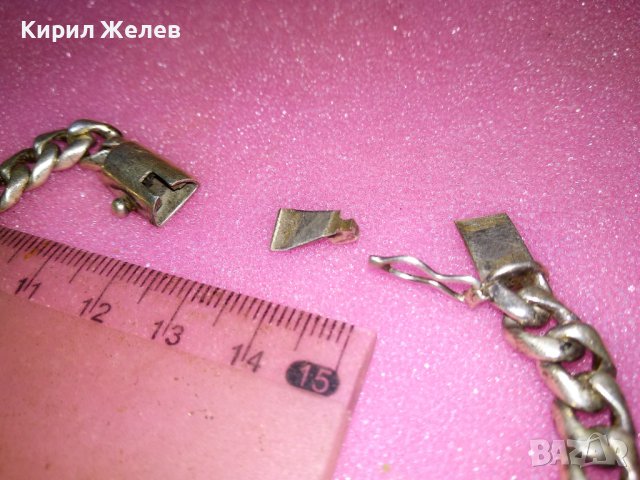 СТИЛНА СРЕБЪРНА ГРИВНА СРЕБРО 925 ВИНТИДЖ ПЛЕТКА / ЗАКОПЧАЛКАТА ИМА НУЖДА от ЛЕК РЕМОНТ! 43244, снимка 15 - Гривни - 44394047