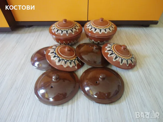 Керамично гърне + 2 гювечета , снимка 3 - Съдове за готвене - 56413618