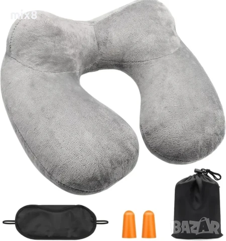 Комплект за пътуване възглавница за врат, маска за очи и тапи за уши, снимка 3 - Други стоки за дома - 50848107